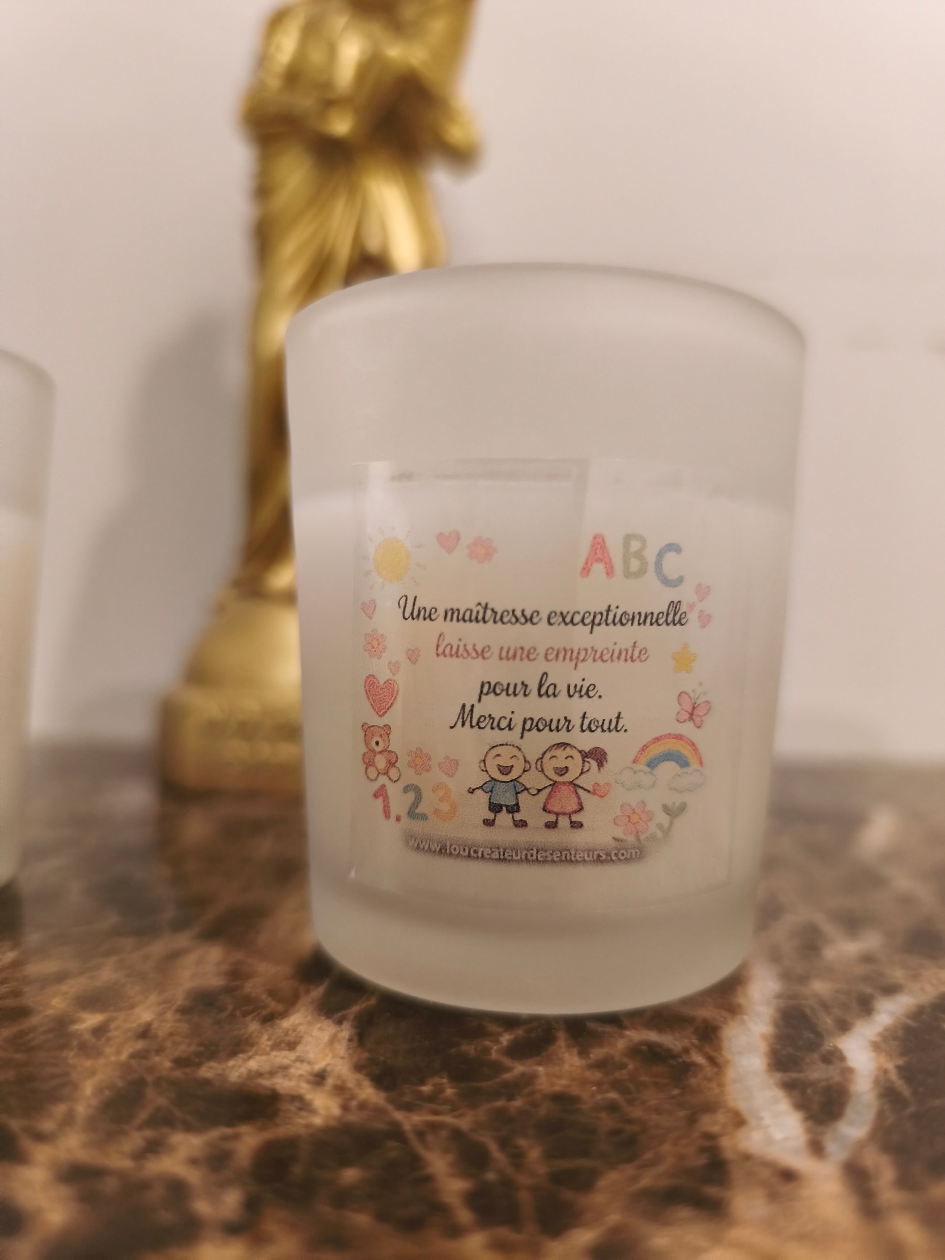 Bougie parfumée cadeau de fin d'année pour la maitresse