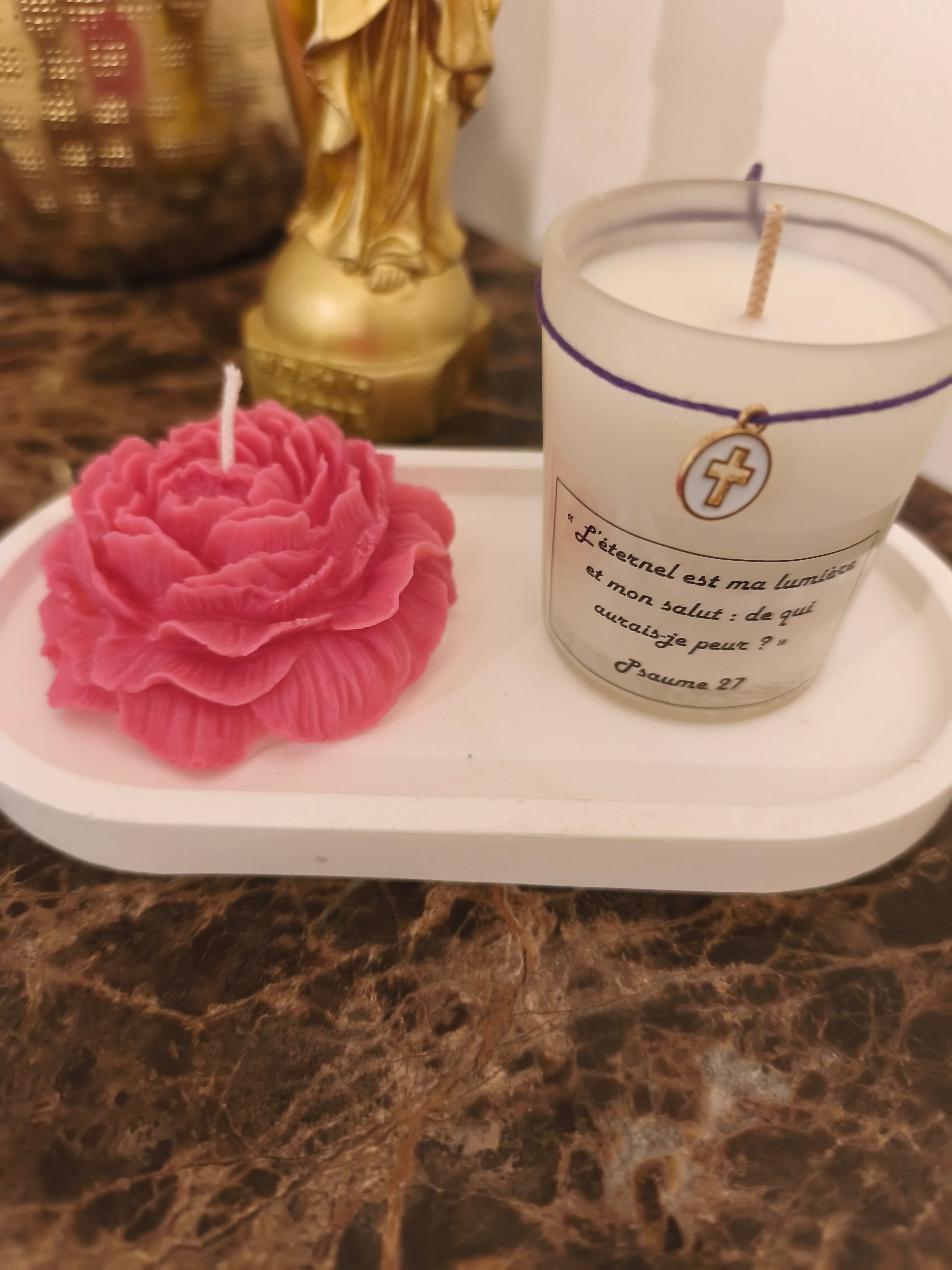 Plateau Duo Harmonie - Bougies Psaume & Pivoine