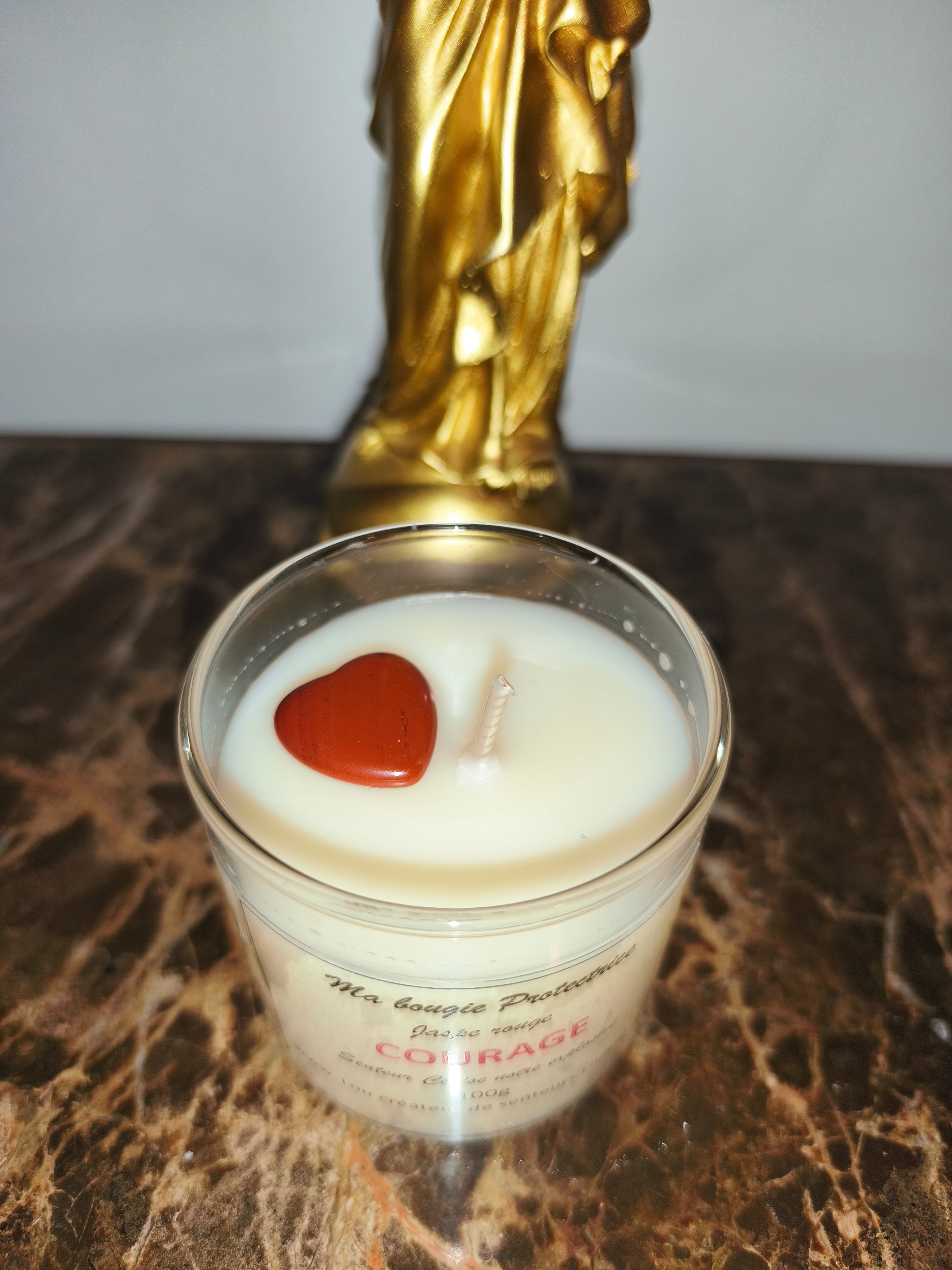Ma bougie protectrice. Jaspe rouge