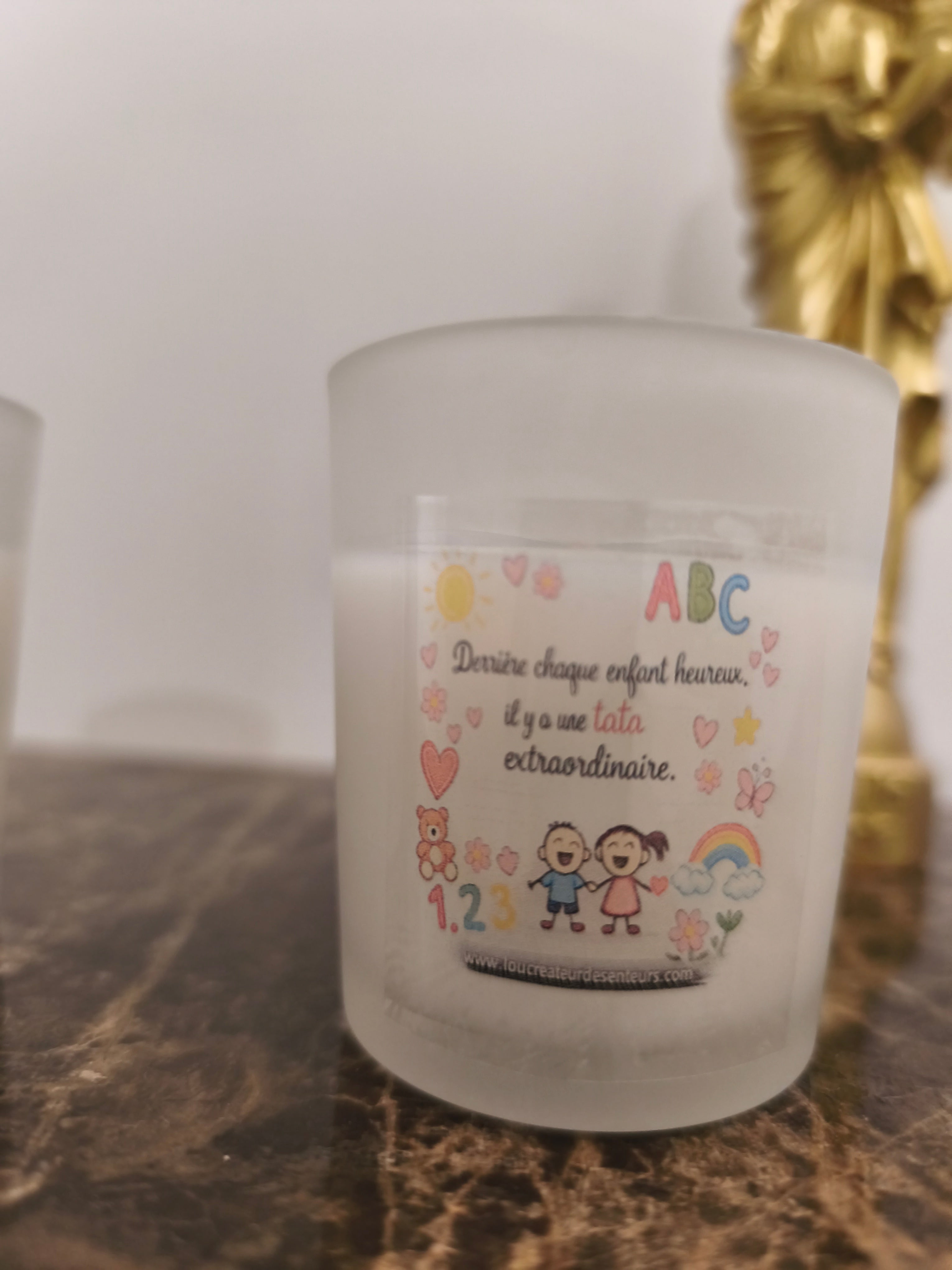 Bougie parfumée cadeau fin d'année pour tata d'école-crèche