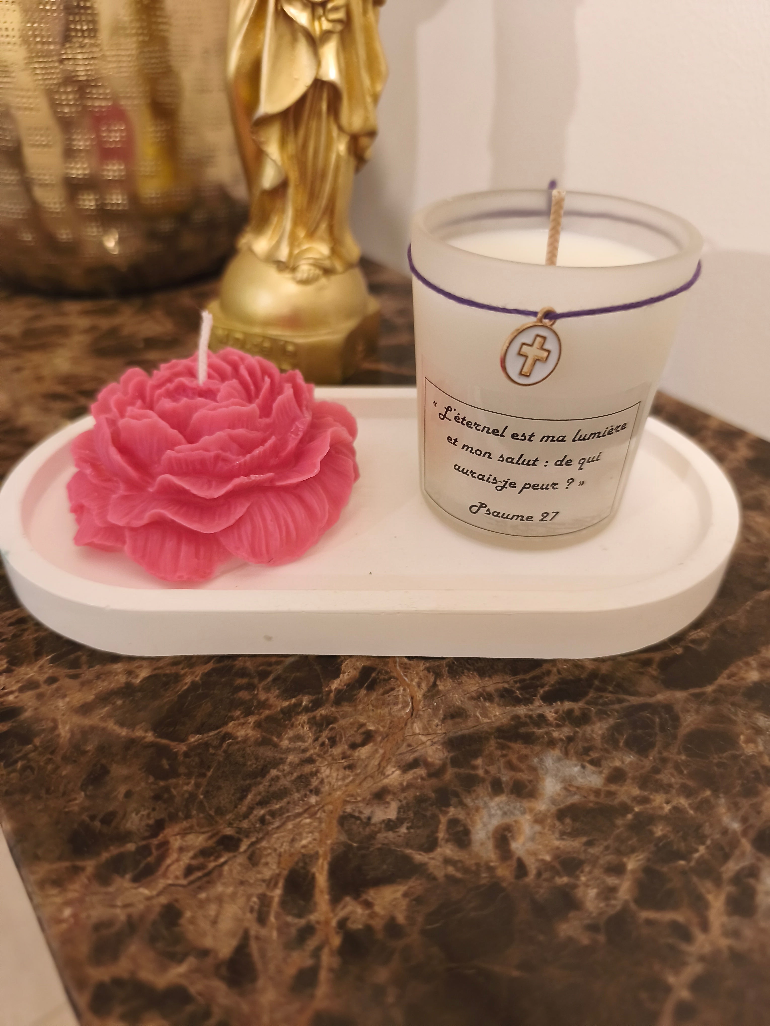 Plateau Duo Harmonie - Bougies Psaume & Pivoine